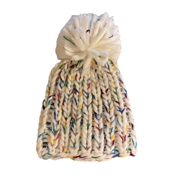 Steve Madden oversized Pom Pom beanie hat like new one size - Picture 1 of 6